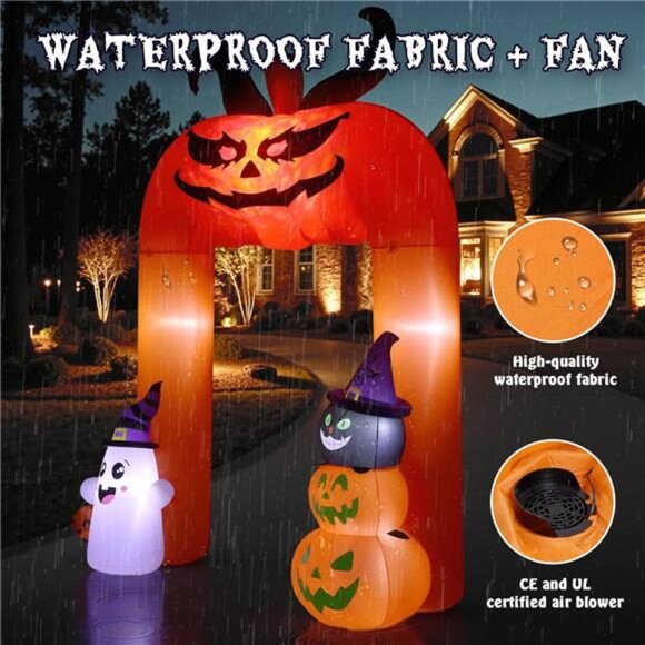 New 11 FT(H) x 8.5 FT(L) Giant Halloween Inflatables Archway, Halloween - Picture 3 of 8